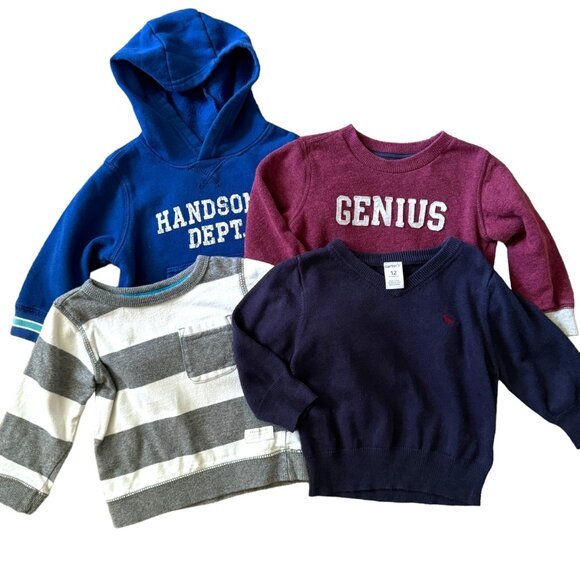 Baby Boy 12-18M Hoodie Sweater Bundle 4 Pack Cotton Blend Warm - Picture 1 of 4
